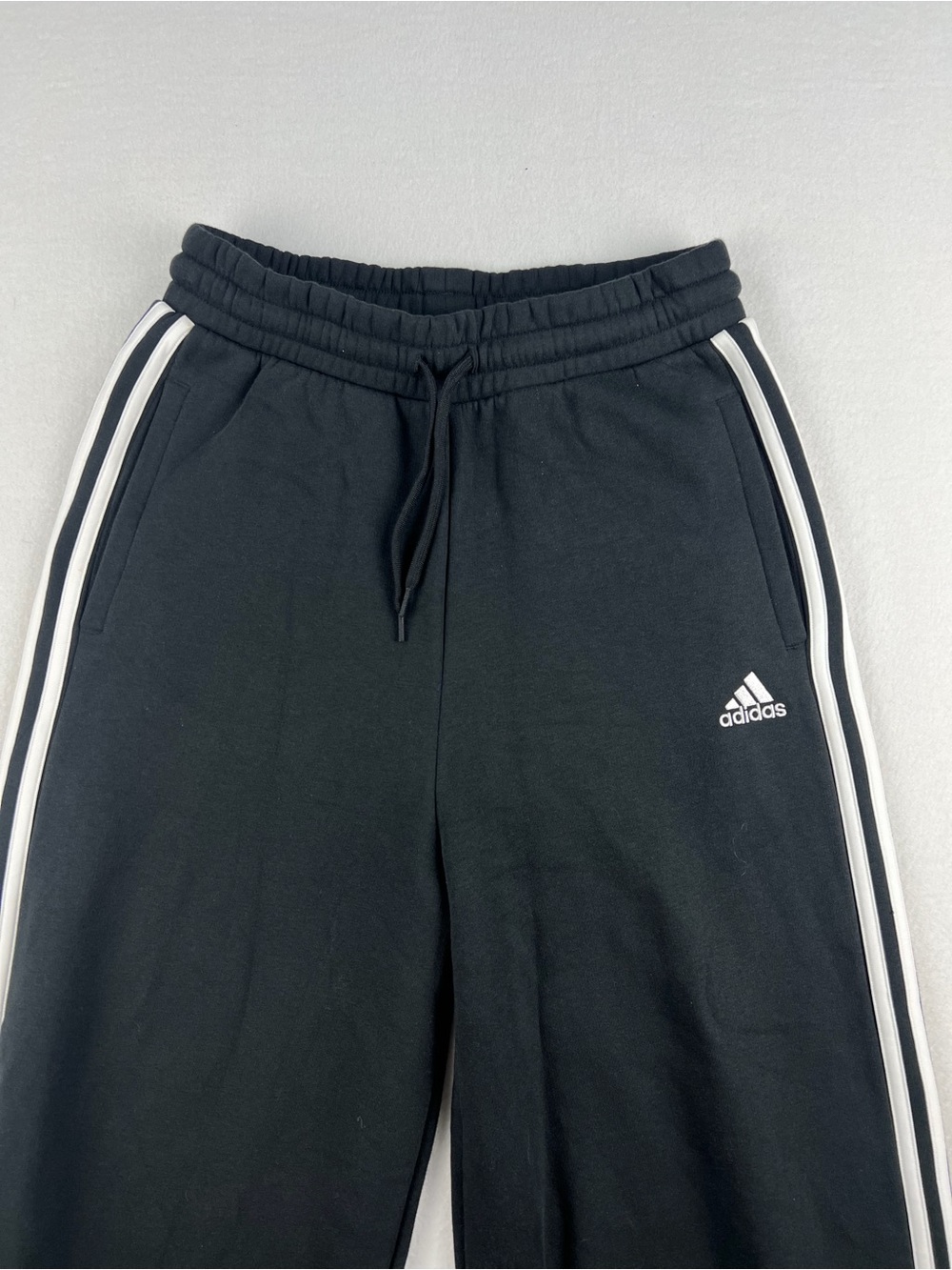 Adidas Womens Classic Striped Wide Leg Baggy Fleece Sweatpants Size S - Picture 2 of 11